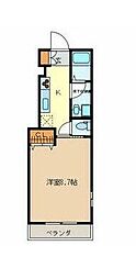 ハピネスクレイン 1階1Kの間取り