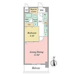 RESIDIA白壁 1LDKの間取図画像