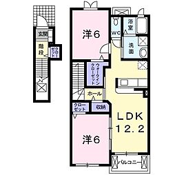 プラティ・コドンII 2階2LDKの間取り