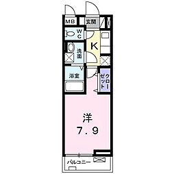 フリーデ・フォルシュ 1Kの間取図画像