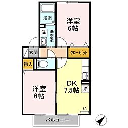 マ・メゾンY 2DKの間取図画像