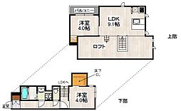 JR鹿児島本線 千鳥駅 徒歩14分の賃貸アパート 2階2LDKの間取り