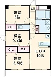 ルネスグラード1 3LDKの間取図画像