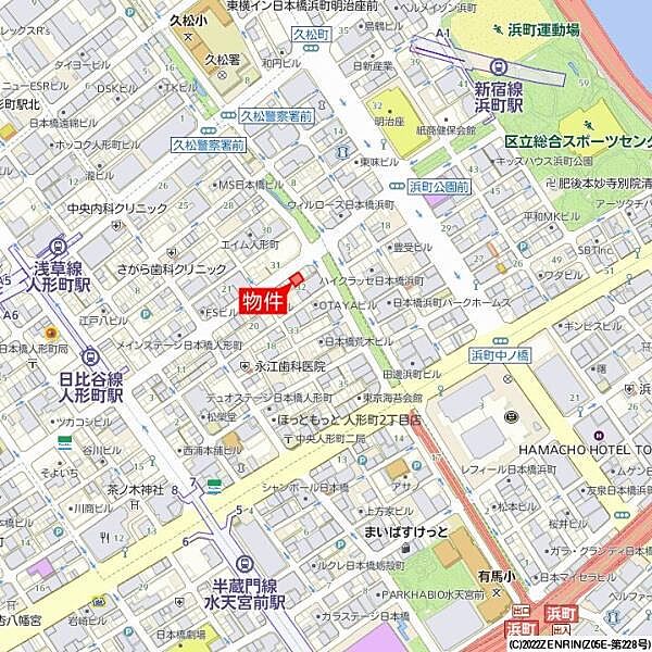 東京都中央区日本橋人形町 賃貸マンション 3階 地図