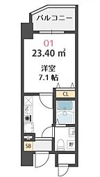 ベルトピア門口 1Kの間取図画像