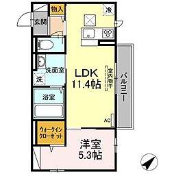 セレーノ別宮 1LDKの間取図画像