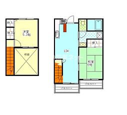 セゾンマキノ木太 4階2LDKの間取り