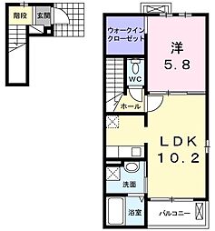 サンリットヴィラ3 1LDKの間取図画像