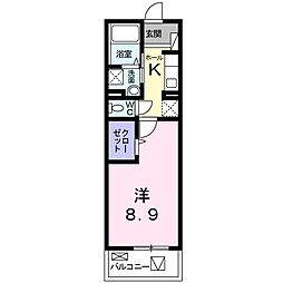 メゾン・ボヌール3 1Kの間取図画像