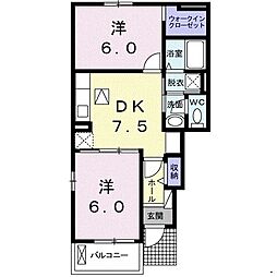 M.Sジェネラル 2DKの間取図画像