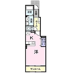 ミルキータウン城所2 ワンルームの間取図画像