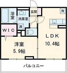 ウェスタ青山 1LDKの間取図画像