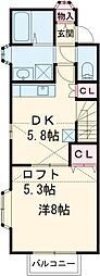 アヴァンセ岩切壱番館 1DKの間取図画像