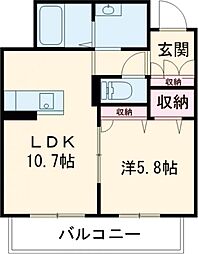 ラ・ルーチェ 203 2階1LDKの間取り