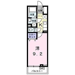 ドミールM 1Kの間取図画像