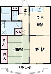 ファイブ・アイランド2 2DKの間取図画像