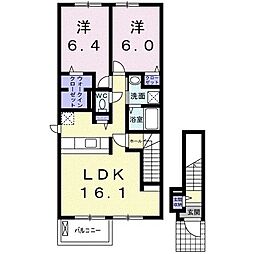 ボイスB 2LDKの間取図画像