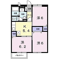 エルディムはるかぜ 3Kの間取図画像