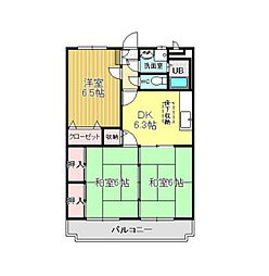 ひかりMY 1階3DKの間取り