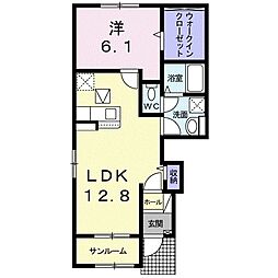 アヴォンリー三本松1 1LDKの間取図画像