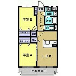 ユーミーEBINUMA 2LDKの間取図画像