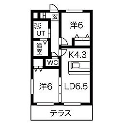 ジュエルA 2LDKの間取図画像
