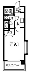 リビングステージ広瀬川 1Kの間取図画像