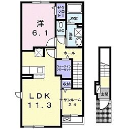 ディアーズ 1LDKの間取図画像
