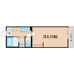 ポミエ・ＫｏＫｏ中倉 2階1Kの間取り