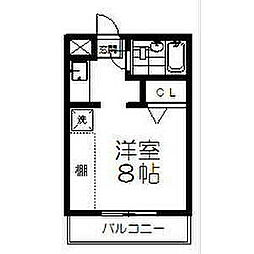 サンポート・6 5階1Kの間取り