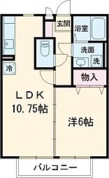 プレミール 2階1LDKの間取り