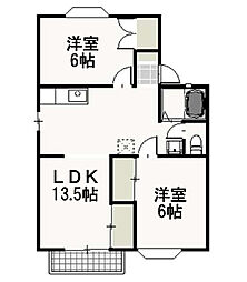 ファミーユ・ビボC 2LDKの間取図画像