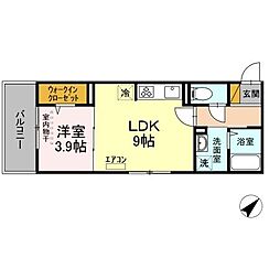 リコルド 1LDKの間取図画像