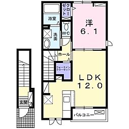アリビオ　Ａ 2階1LDKの間取り