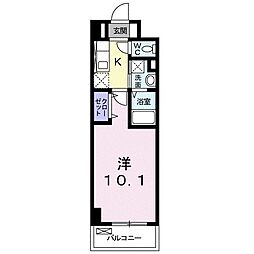 CUORE 1Kの間取図画像