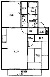 ボナール寿Ａ 2階2LDKの間取り