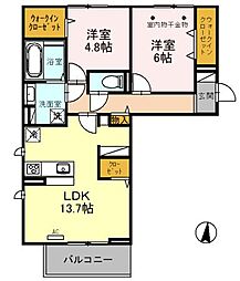 RioVerde 2LDKの間取図画像