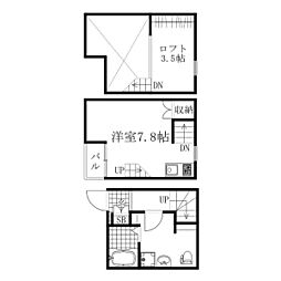 LECOCON豊田A棟 ワンルームの間取図画像