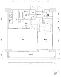 エンクレスト博多駅南FIT 2Kの間取図画像
