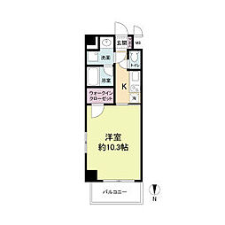 フレンシアノイエ内本町 1Kの間取図画像