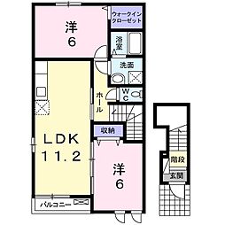 ヴァーサ神戸A 2LDKの間取図画像