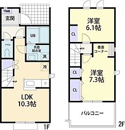 ルピナス2 2LDKの間取図画像