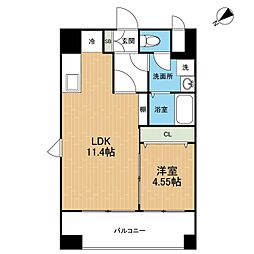 スプランドゥール新屋敷 6階1LDKの間取り