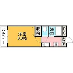 カーサフェリーチェ 1Kの間取図画像