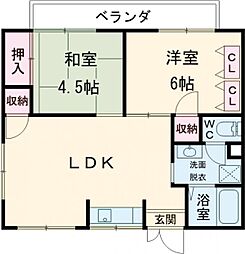 JR福知山線 福知山駅 徒歩20分の賃貸アパート 2階2LDKの間取り