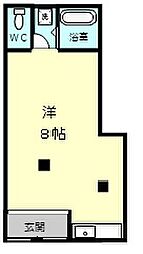 N SPACE有本　II 11 2階ワンルームの間取り