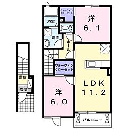 エトワール2 2LDKの間取図画像
