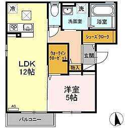 サンシャイン 1LDKの間取図画像