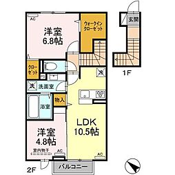 ジェントリー 2LDKの間取図画像