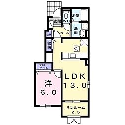 ノーススター1 1LDKの間取図画像